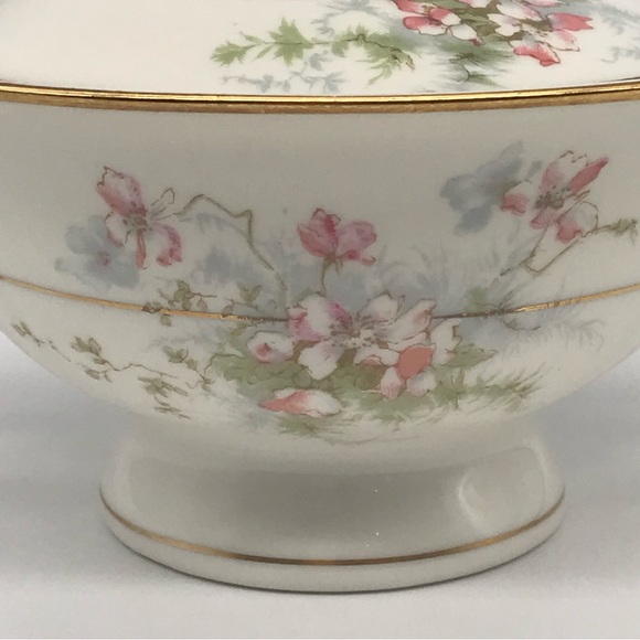 Theodore Haviland 1920 Dogwood floral Vintage Covered dish with Handles - Picture 5 of 16